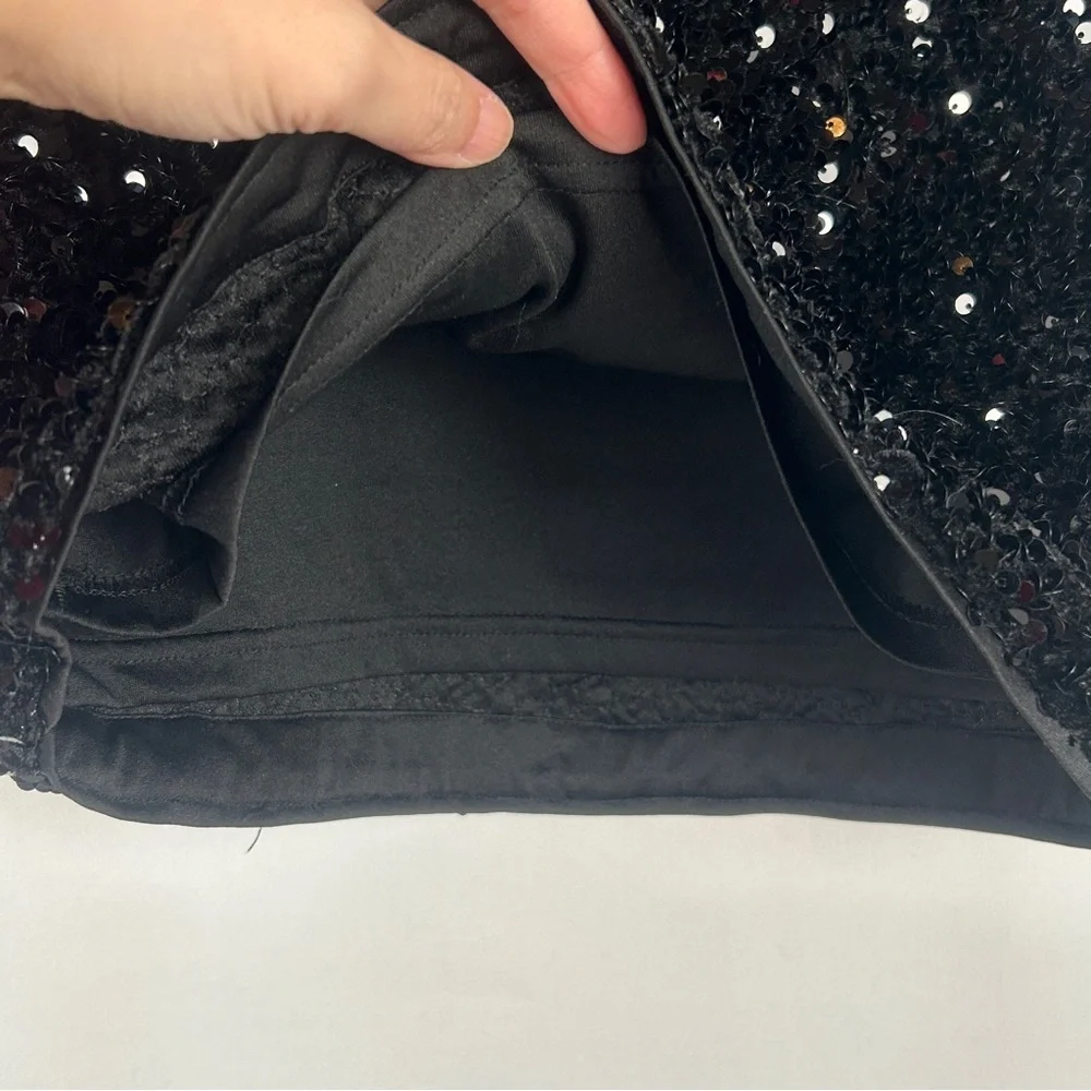 H&M Black Sparkle Shiny Sequin Mini Skirt Size 2